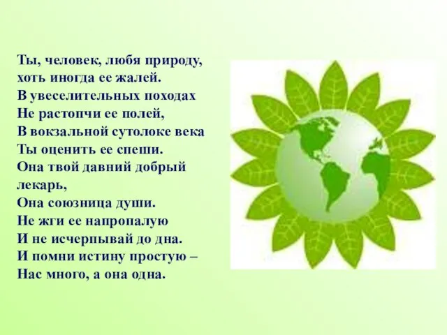 Ты, человек, любя природу, хоть иногда ее жалей. В увеселительных походах