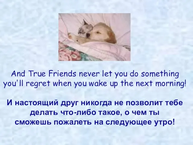 And True Friends never let you do something you'll regret when