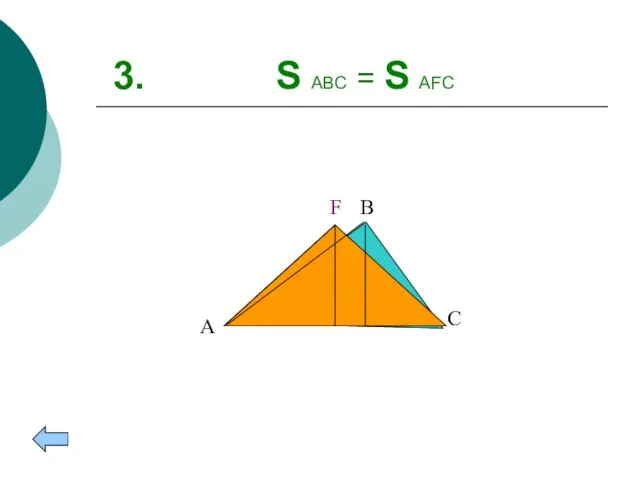 3. S ABC = S AFC A B C F