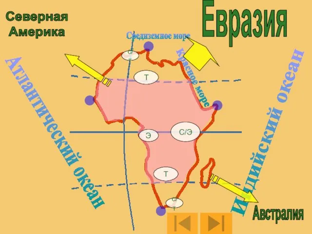 с/т с/т Т Т С/Э Э Средиземное море Красное море Атлантический