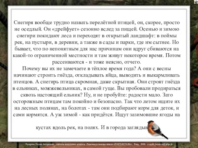 Снегиря вообще трудно назвать перелётной птицей, он, скорее, просто не оседлый.