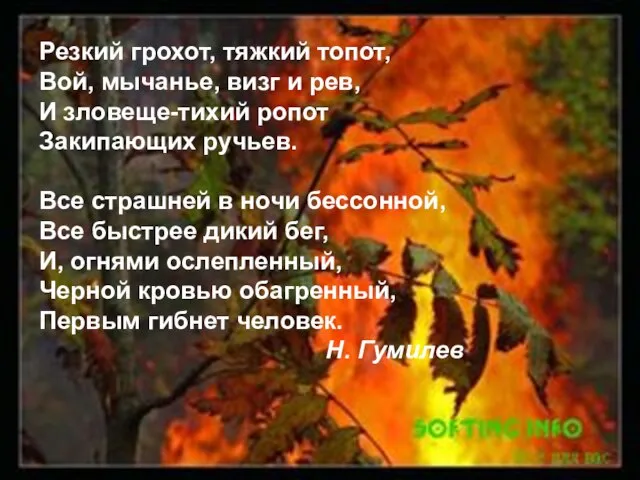 Резкий грохот, тяжкий топот, Вой, мычанье, визг и рев, И зловеще-тихий