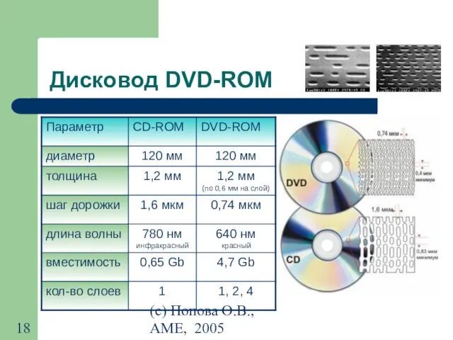 (с) Попова О.В., AME, 2005 Дисковод DVD-ROM