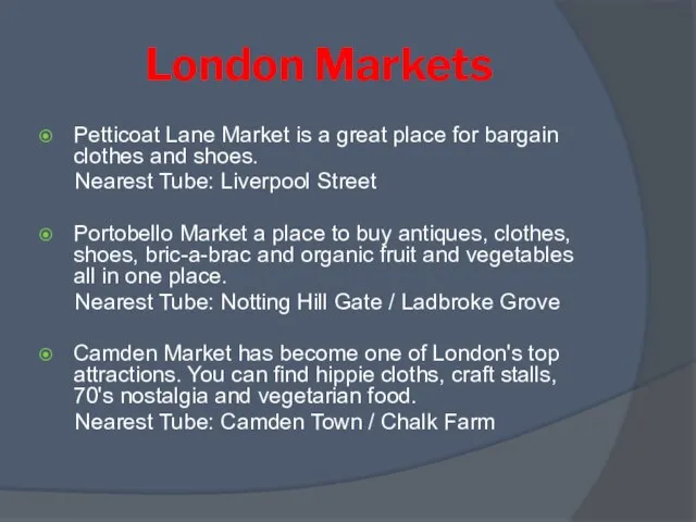 London Markets Petticoat Lane Market is a great place for bargain