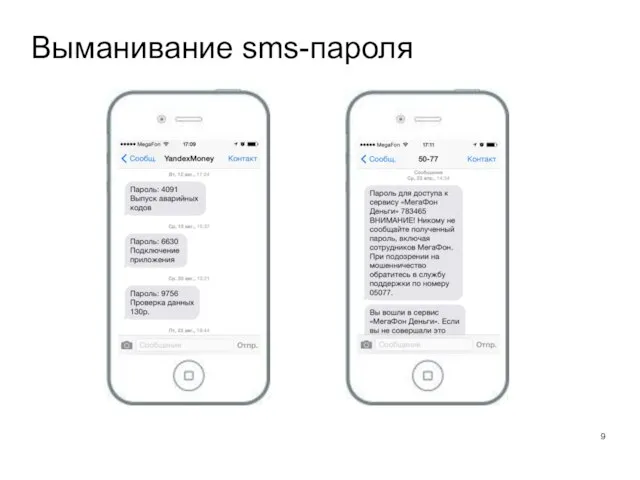 Выманивание sms-пароля