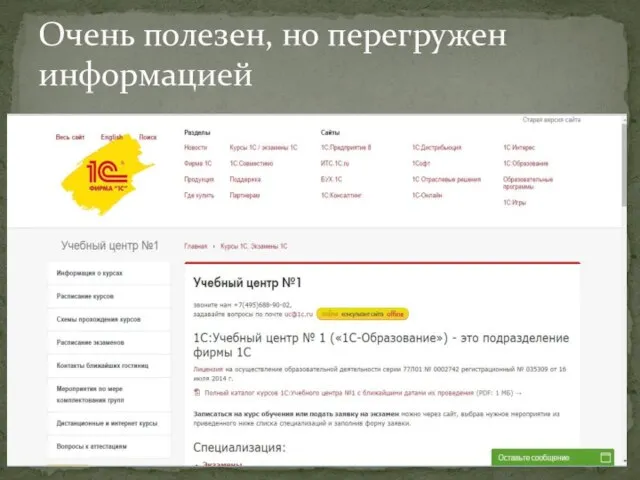 Очень полезен, но перегружен информацией