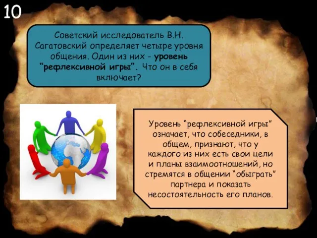 10 Советский исследователь В.Н. Сагатовский определяет четыре уровня общения. Один из