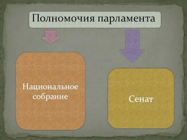 Полномочия парламента Национальное собрание Сенат