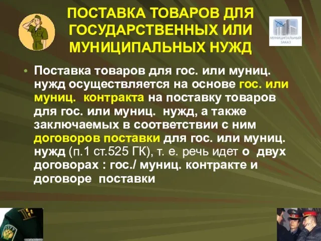 ПОСТАВКА ТОВАРОВ ДЛЯ ГОСУДАРСТВЕННЫХ ИЛИ МУНИЦИПАЛЬНЫХ НУЖД Поставка товаров для гос.