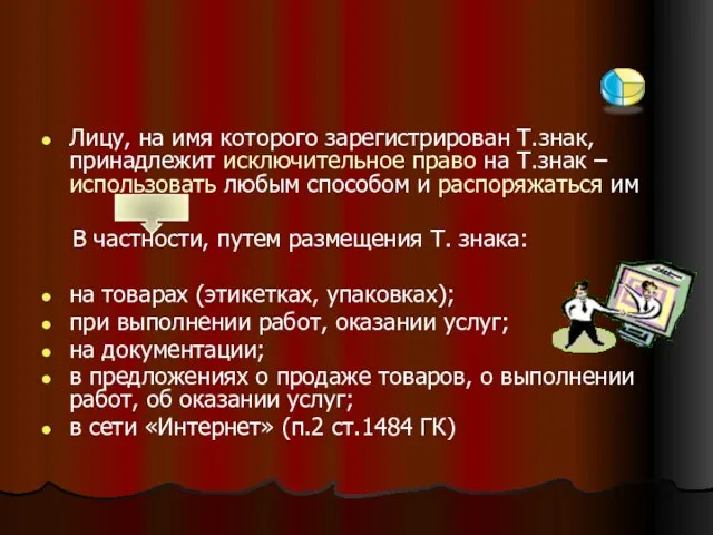 Лицу, на имя которого зарегистрирован Т.знак, принадлежит исключительное право на Т.знак