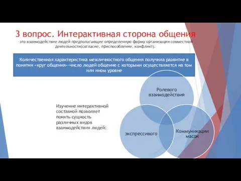 3 вопрос. Интерактивная сторона общения -это взаимодействие людей предполагающее определенную форму