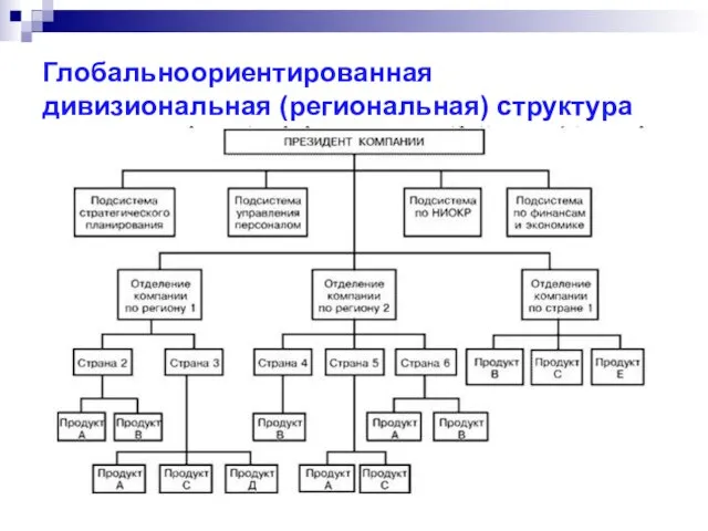 Глобальноориентированная дивизиональная (региональная) структура