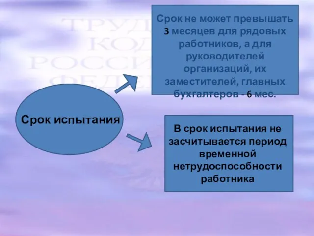 Срок испытания Срок не может превышать 3 месяцев для рядовых работников,