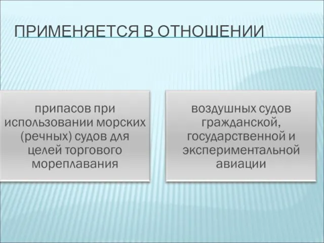 ПРИМЕНЯЕТСЯ В ОТНОШЕНИИ