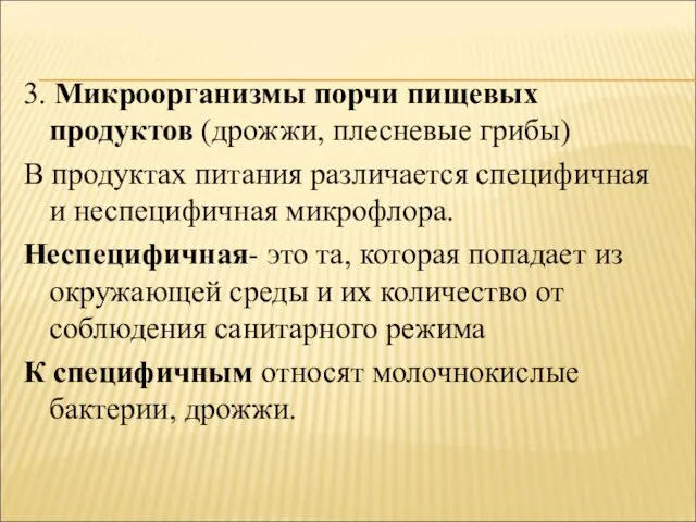 3. Микроорганизмы порчи пищевых продуктов (дрожжи, плесневые грибы) В продуктах питания