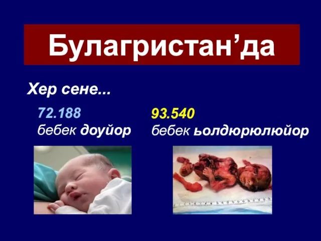 Булагристан’да Хер сене... 72.188 бебек доуйор 93.540 бебек ьолдюрюлюйор