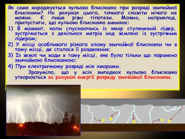 Як саме народжується кульова блискавка при розряді звичайної блискавки? На рахунок