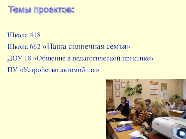 Школа 418 Школа 662 «Наша солнечная семья» ДОУ 18 «Общение в