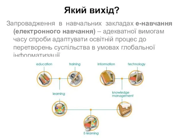 Запровадження в навчальних закладах е-навчання (електронного навчання) – адекватної вимогам часу