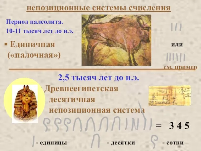 Единичная («палочная») Период палеолита. 10-11 тысяч лет до н.э. 2,5 тысяч