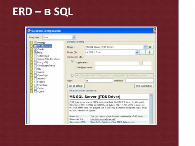 ERD – в SQL
