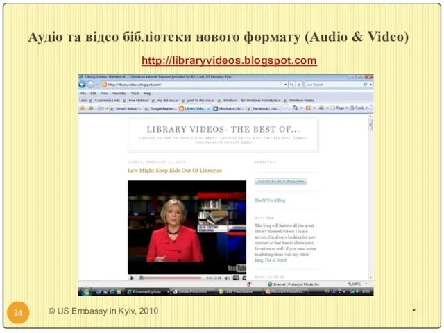 Аудіо та відео бібліотеки нового формату (Audio & Video) * http://libraryvideos.blogspot.com