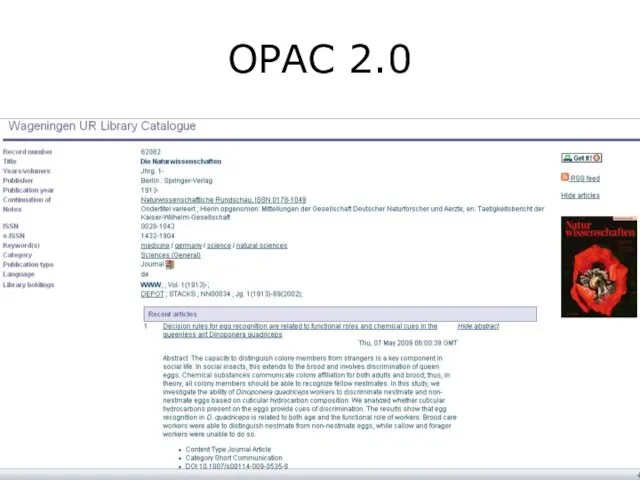 OPAC 2.0 http://www.tictocs.ac.uk/