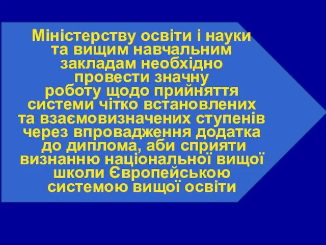 Міністерству освіти і науки та вищим навчальним закладам необхідно провести значну