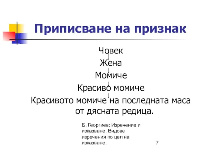 Б. Георгиев: Изречение и изказване. Видове изречения по цел на изказване.
