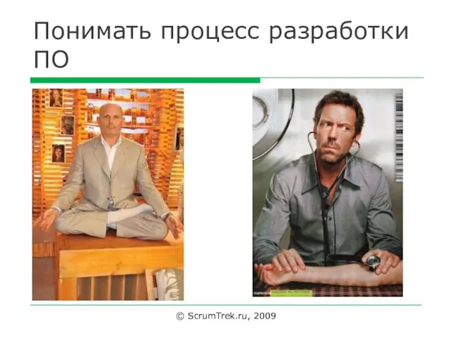 Понимать процесс разработки ПО © ScrumTrek.ru, 2009