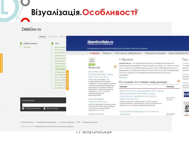 7/ Візуалізація Візуалізація.Особливості