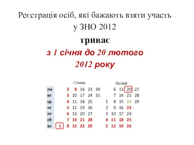 Реєстрація осіб, які бажають взяти участь у ЗНО 2012 триває з