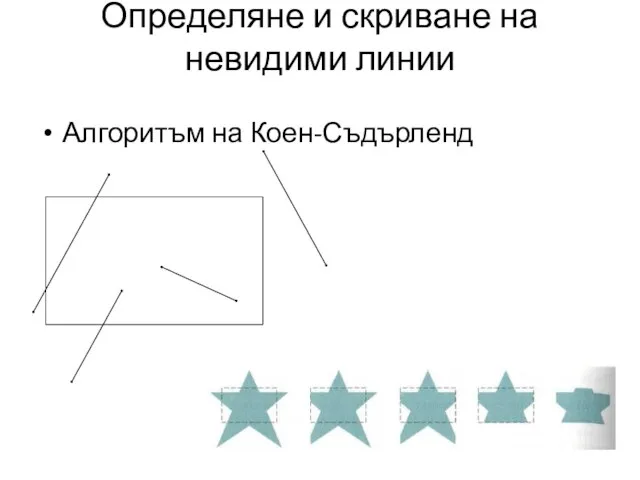 Определяне и скриване на невидими линии Алгоритъм на Коен-Съдърленд