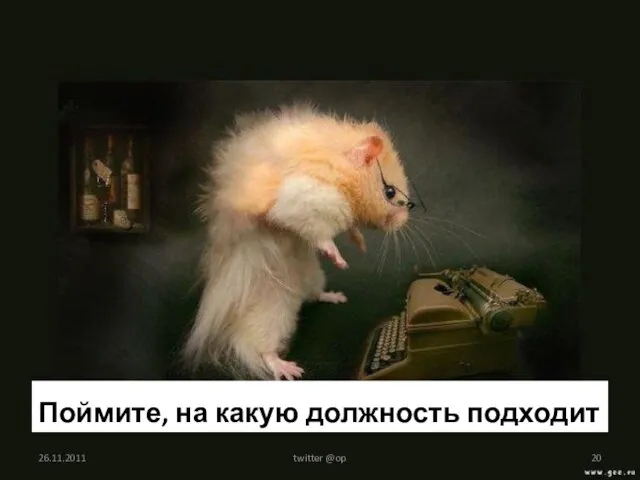 Поймите, на какую должность подходит 26.11.2011 twitter @op