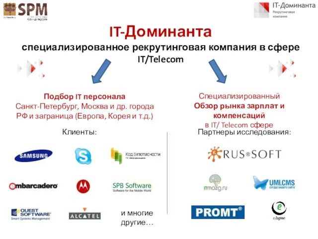 IT-Доминанта специализированное рекрутинговая компания в сфере IT/Telecom Подбор IT персонала Санкт-Петербург,