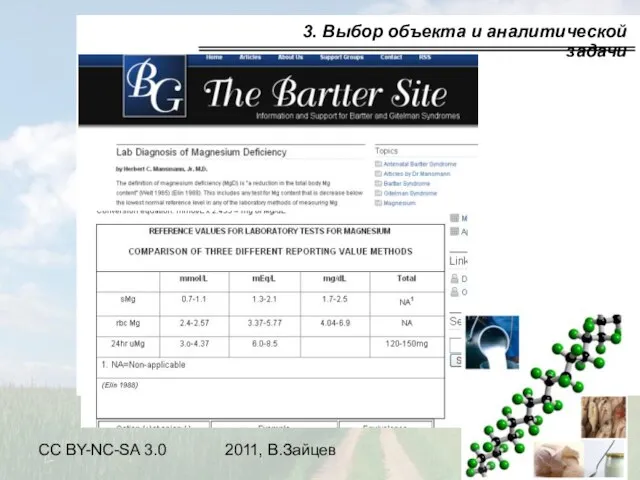 CC BY-NC-SA 3.0 2011, В.Зайцев 3. Выбор объекта и аналитической задачи