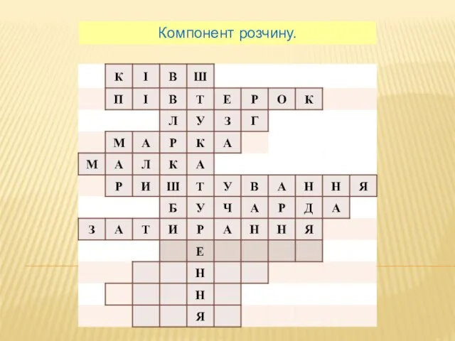 Компонент розчину.