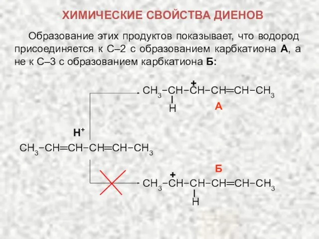 Образование этих продуктов показывает, что водород присоединяется к С–2 с образованием