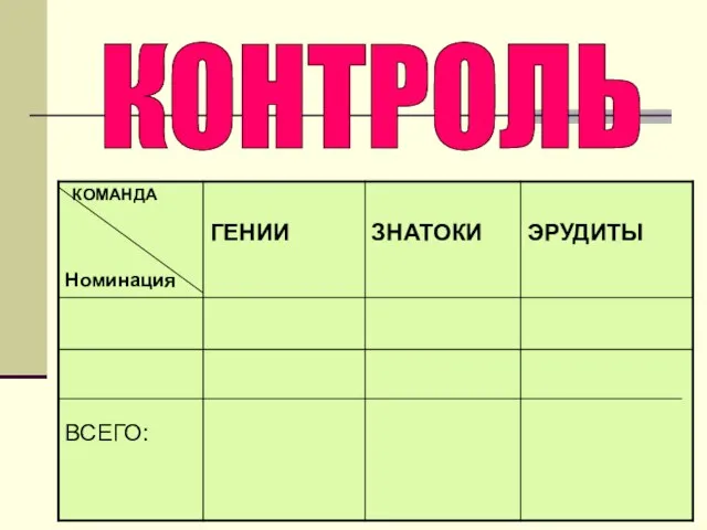 КОНТРОЛЬ