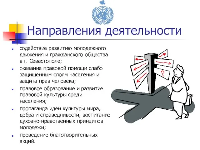 Направления деятельности содействие развитию молодежного движения и гражданского общества в г.