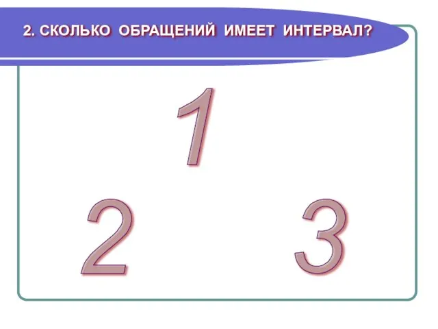 2. СКОЛЬКО ОБРАЩЕНИЙ ИМЕЕТ ИНТЕРВАЛ? 2 3 1