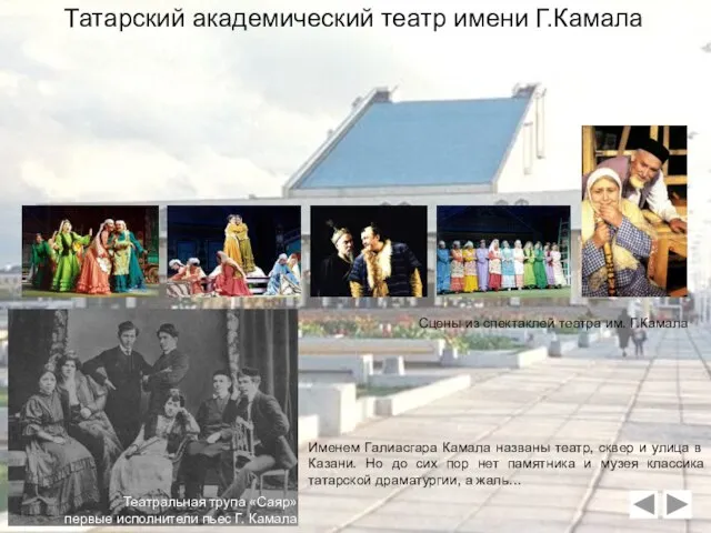 Татарский академический театр имени Г.Камала Именем Галиасгара Камала названы театр, сквер