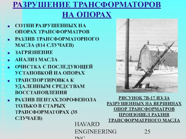 HAVARD ENGINEERING INC. РАЗРУШЕНИЕ ТРАНСФОРМАТОРОВ НА ОПОРАХ СОТНИ РАЗРУШЕННЫХ НА ОПОРАХ