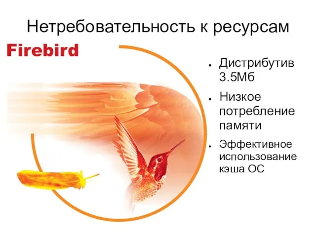 Нетребовательность к ресурсам Дистрибутив 3.5Мб Низкое потребление памяти Эффективное использование кэша ОС