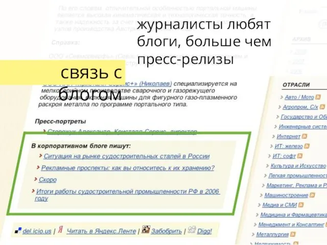 журналисты любят блоги, больше чем пресс-релизы связь с блогом