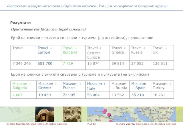 Присъствие във flickr.com (продължение) Българското културно наследство в Европейски контекст, Уеб