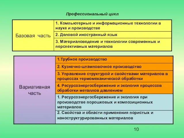 Профессиональный цикл