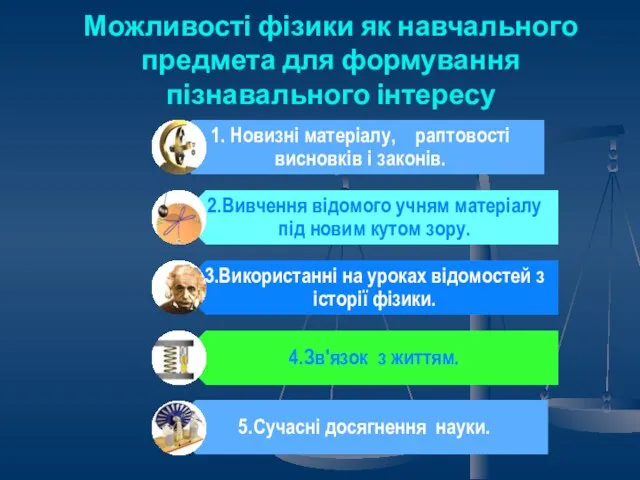 Можливості фізики як навчального предмета для формування пізнавального інтересу