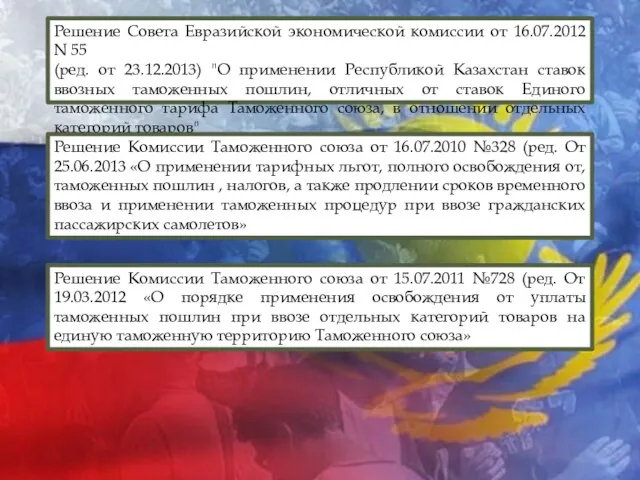 Решение Совета Евразийской экономической комиссии от 16.07.2012 N 55 (ред. от