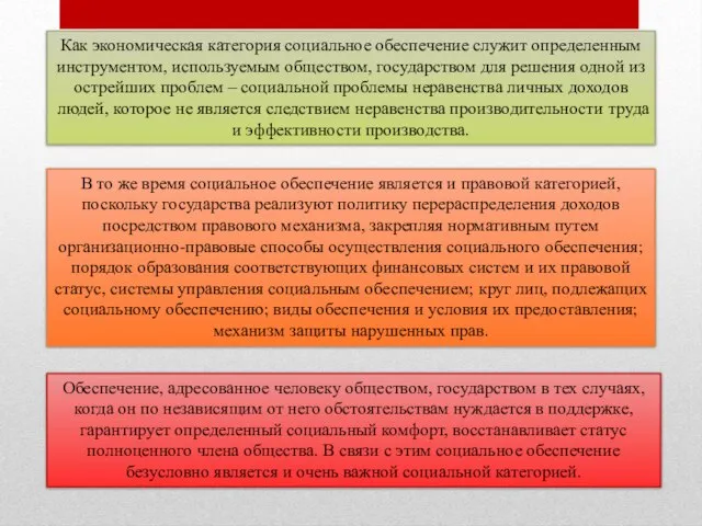 Обеспечение, адресованное человеку обществом, государством в тех случаях, когда он по